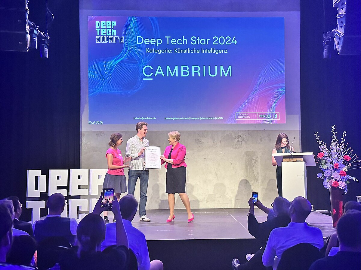 Berlin Deep Tech Award 2024 Winner in the category "Artificial Intelligence": Cambrium