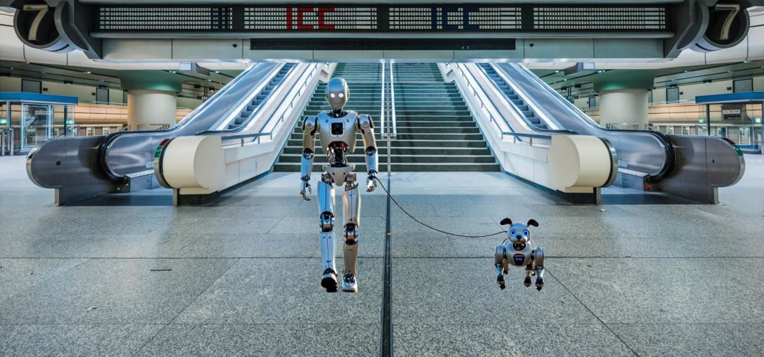 Robot with robot dog in the ICC Berlin