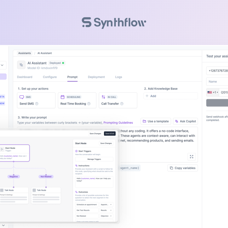 Synthflow offers human-like conversational AI voice assistants 