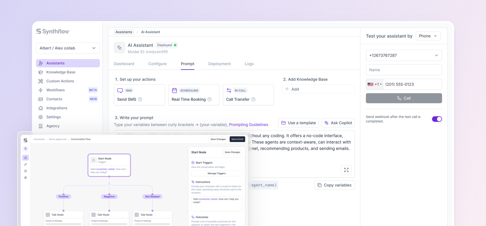 Synthflow offers human-like conversational AI voice assistants 