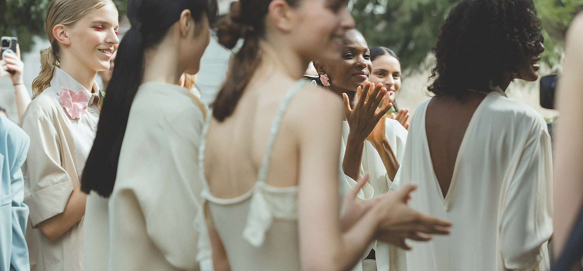 Waiting to taxi – models ready for the runway at Berlin Fashion Week