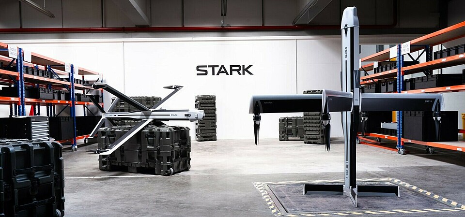 Stark’s flagship drone Virtus is a unique, electrically-powered Vertical Take-Off and Landing (VTOL) system. 