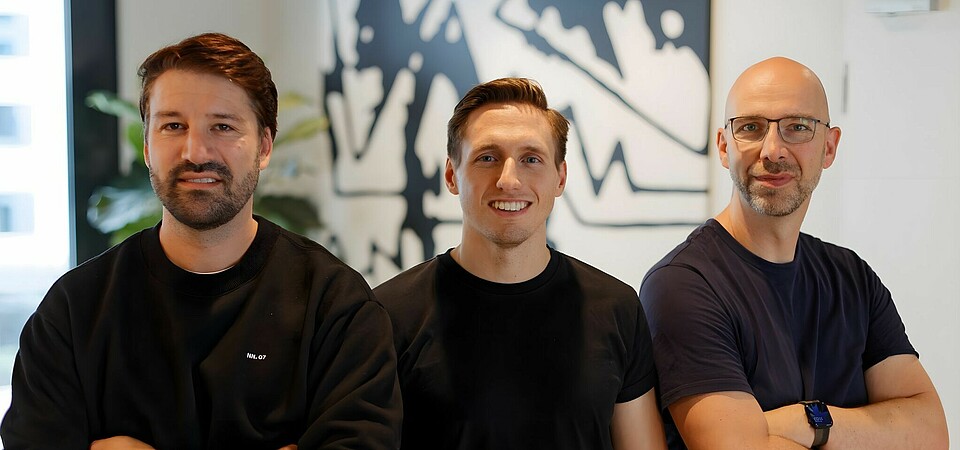 The founders: Dr. Frederic Münch (CPO/CMedO), Gerrit Glass (CEO), Frank Krüger (CTO)