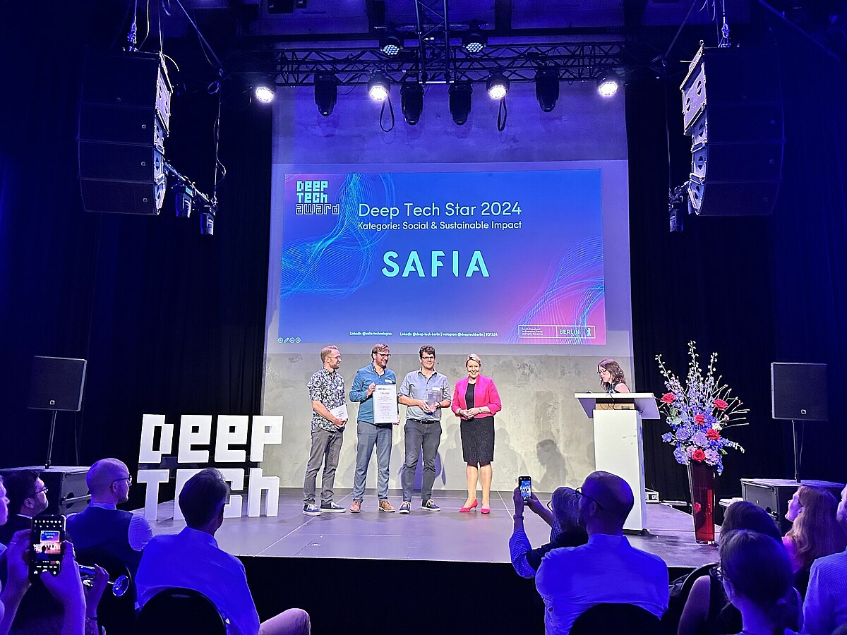 Berlin Deep Tech Award 2024 Winner in the category " Sustainable & Social Impact ": SAFIA 