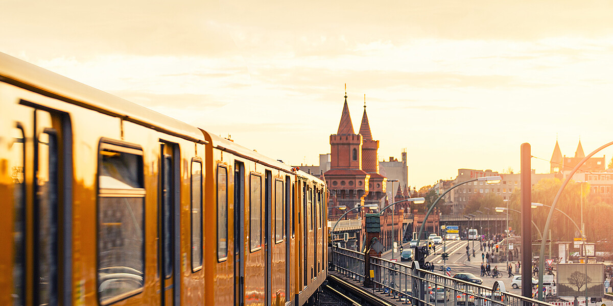 The Oberbaum Bridge between Kreuzberg and Friedrichshain in Berlin